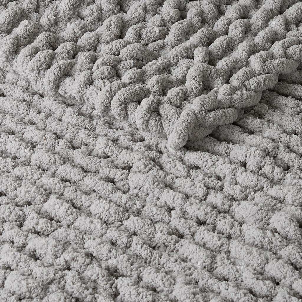 Handmade Grey Knit Throw – SHÈN